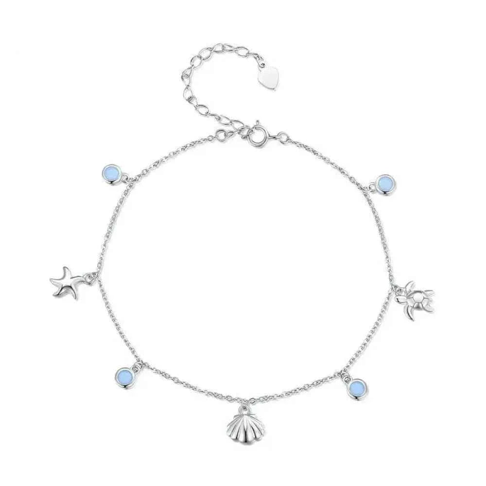 The Tropical Opal Sea Star & Shell Anklet