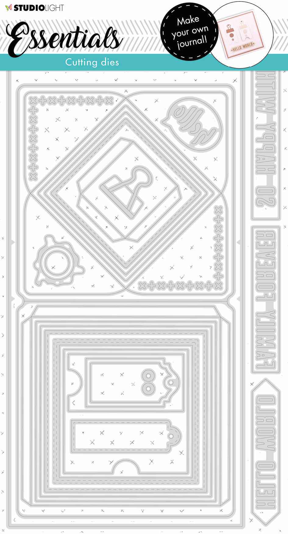 SL Cutting Die Square Journal Essentials 288x153x1mm 1 PC nr.163