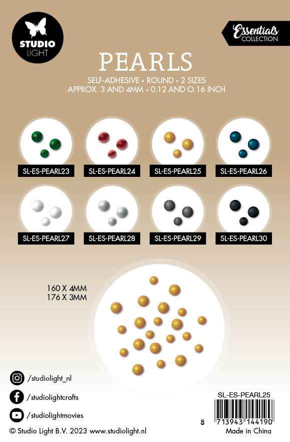 SL Self-Adhesive Pearls Gold Pearls Essentials105x160x4mm 336 PC nr.25