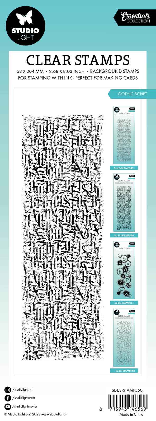 SL Clear Stamp Gothic Script Essentials 68x204x3mm 1 PC nr.550