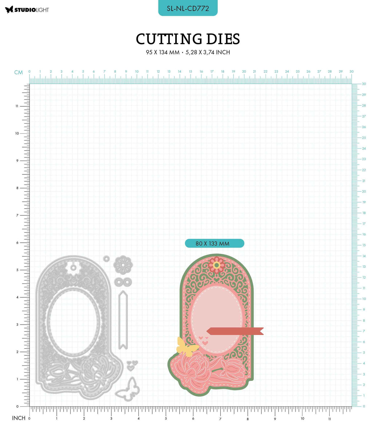 SL Cutting Dies Peony Tag Nature Lover 95x134x1mm 9 PC nr.772