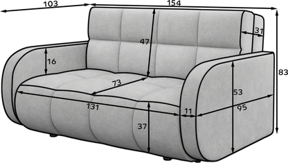 Deverio 3 Seater Condo Size Storage Sleeper Sofa - Mustard