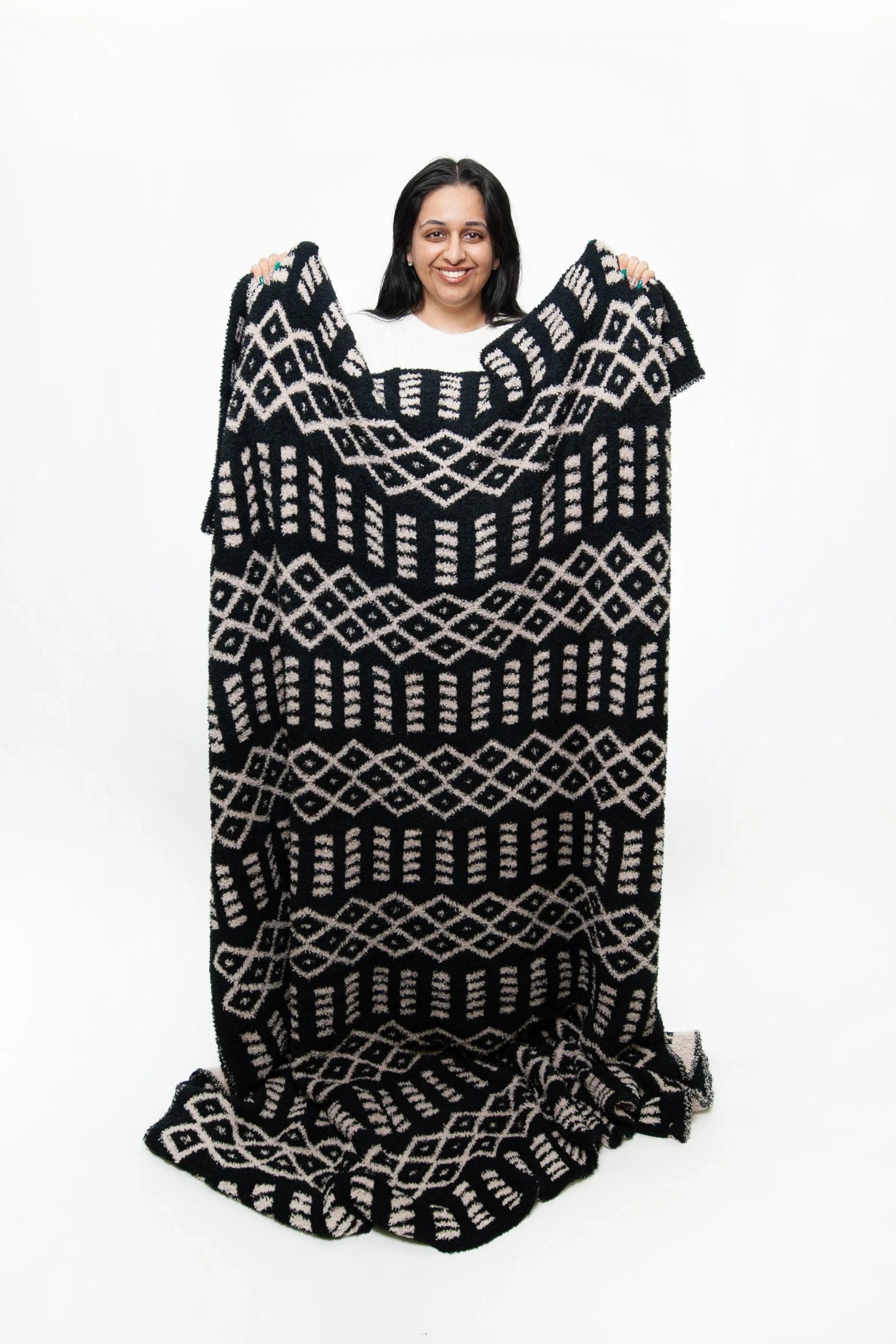 Tap Shoe & Rainy Day Diamond Point Print Extended Throw