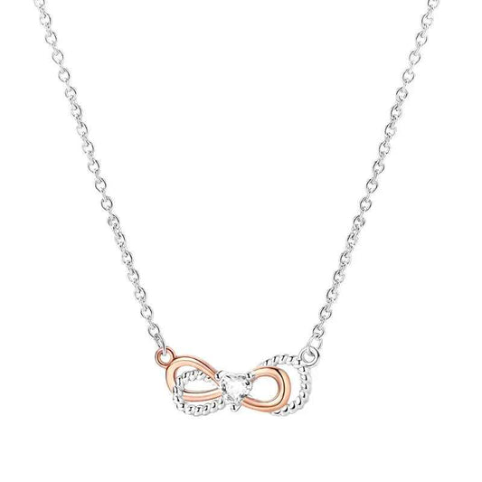 Endless Love Sterling Silver Infinity Bow Pendant Necklace