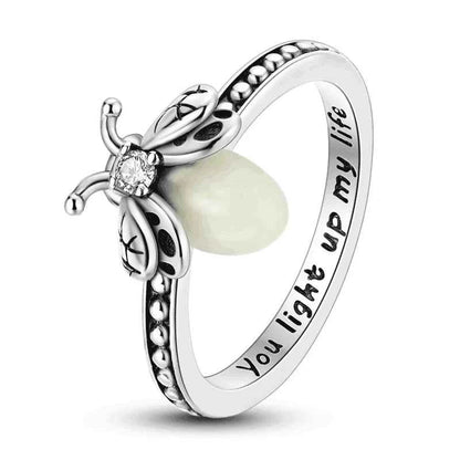 925 Sterling Silver Luminous Firefly Ring