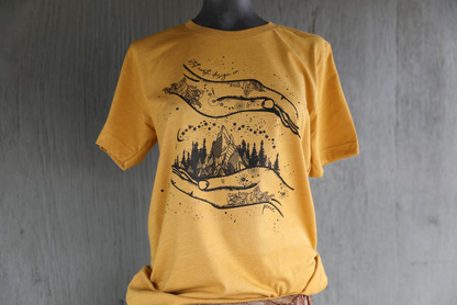 "CELESTIAL COLLECTION" PEACEFUL HANDS UNISEX TEE
