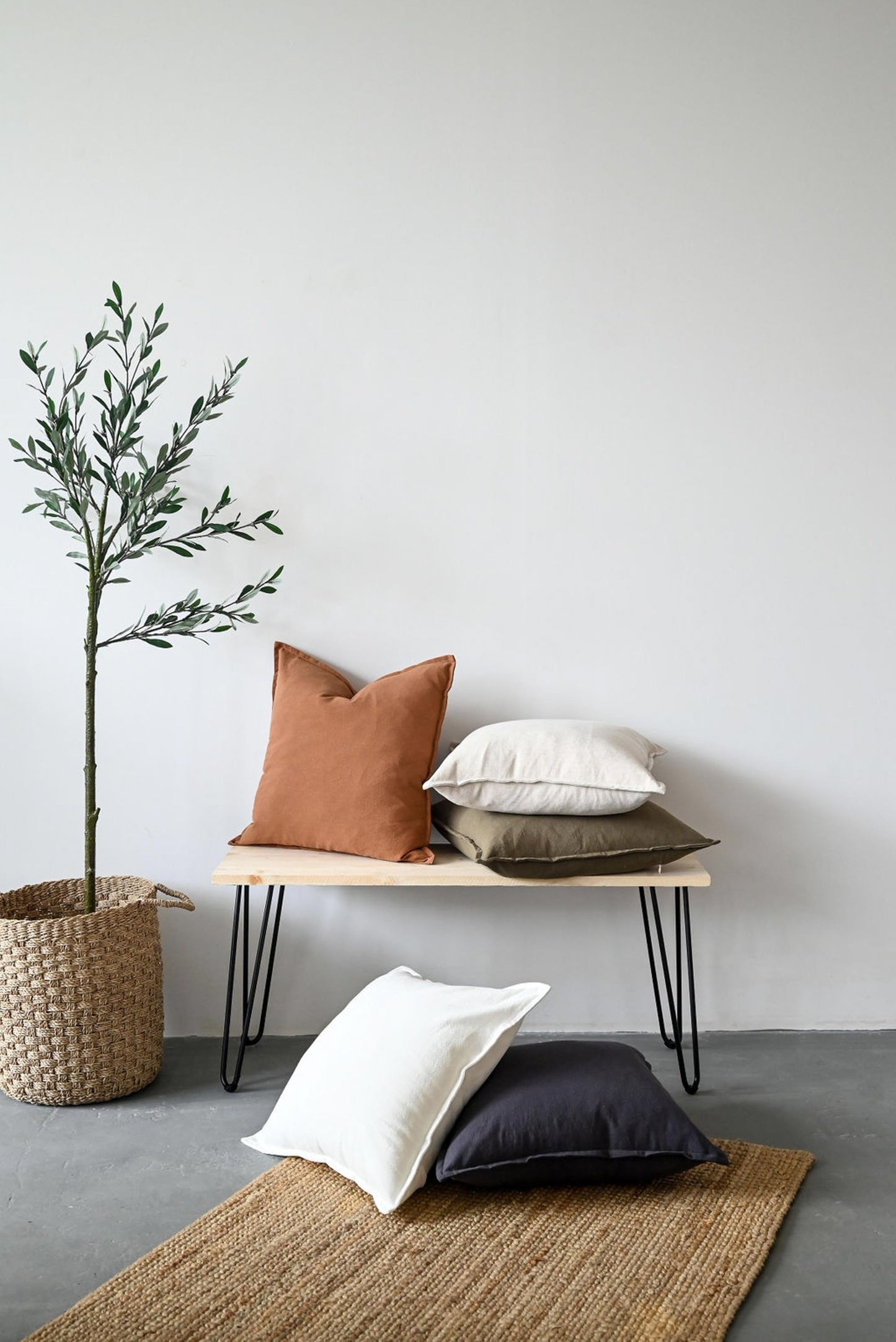 COTTON/ LINEN - RUST