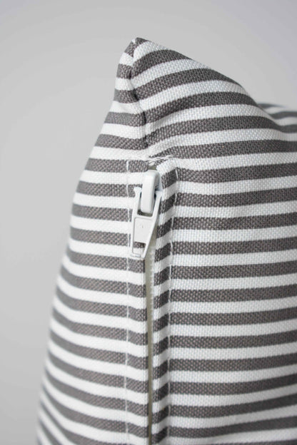 OUTDOOR PILLOW - GREY STRIPE LUMBAR