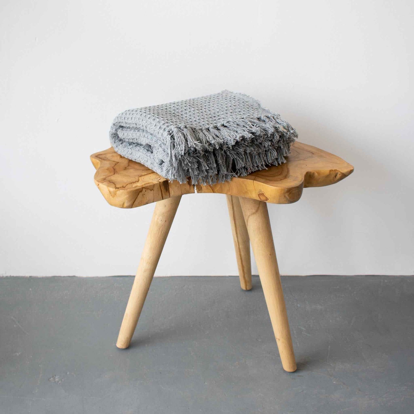 THROW BLANKET - WAFFLE GREY