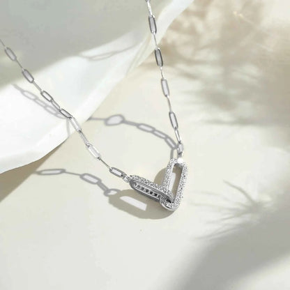 Modern Sterling Silver Link Necklace