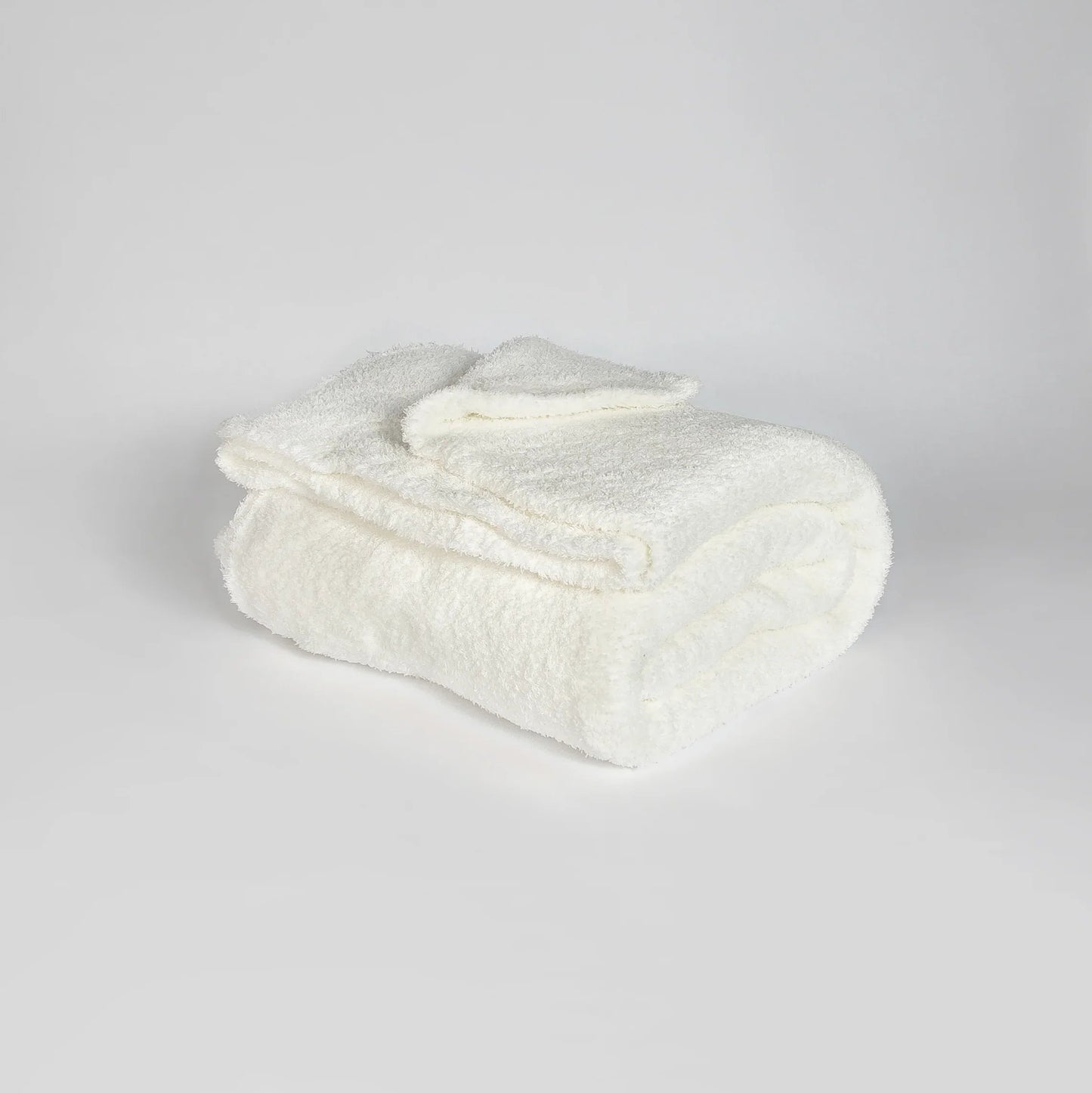 White Solid Double Layered Extended Throw