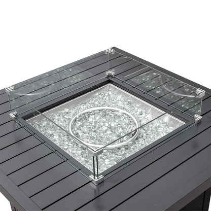 Aluminum Propane 42" Square Outdoor Fire Pit Table - AURABAGS SHOP