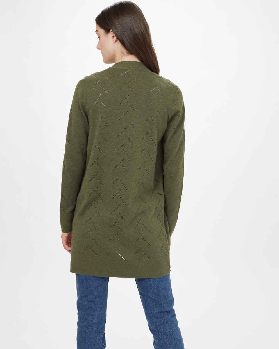 Highline Cotton Sage Tree Stitch Cardigan