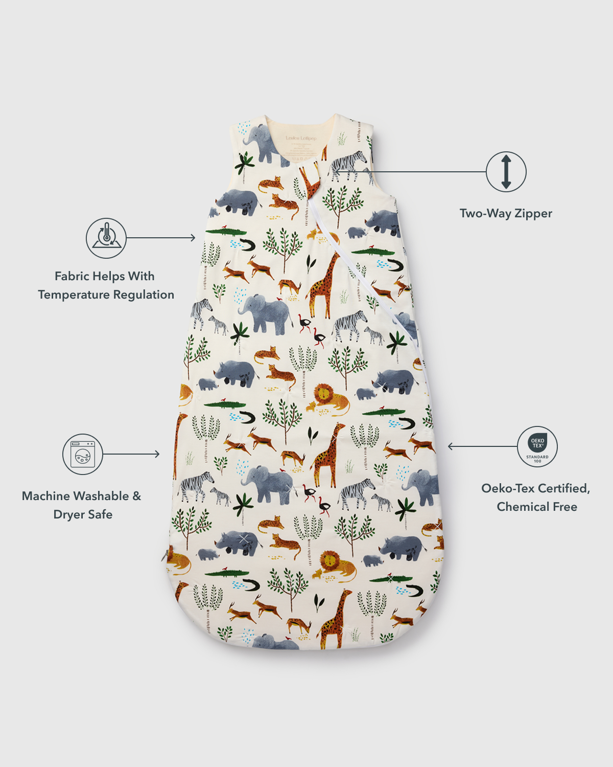 Baby Sleep Sack TENCEL™ 1.0 TOG - Safari Jungle