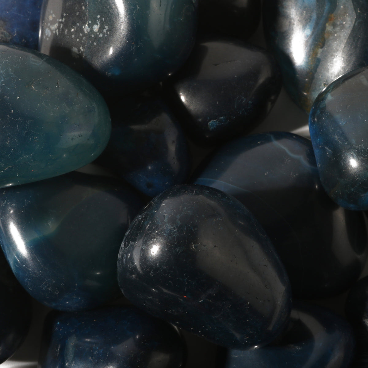 Agate Blue Tumbled Stones (Enhanced)