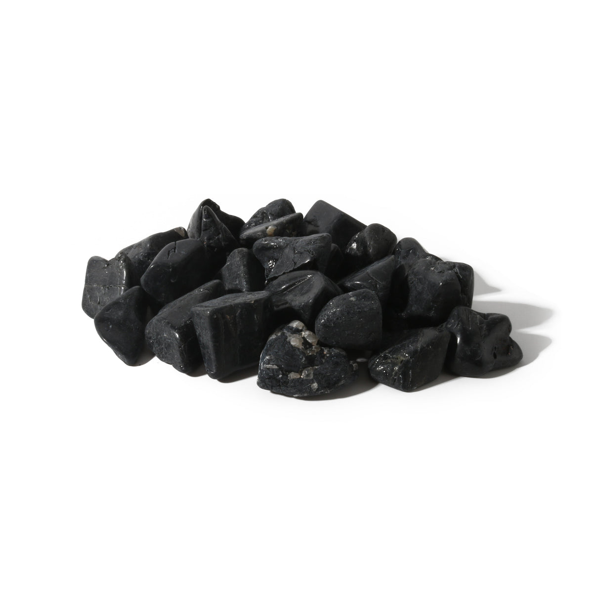 Black Tourmaline Tumbled Stones B - Free Form - 1lb