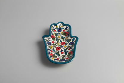 Handgemachte Keramik-Hamsa-Schale in Handform – 18 cm Servierteller
