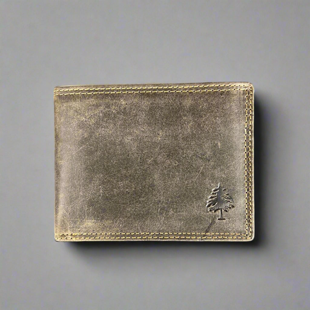 Greenwood Men's Leather Bifold Wallet. Premium RFID Protection Wallet with Flip Compartment