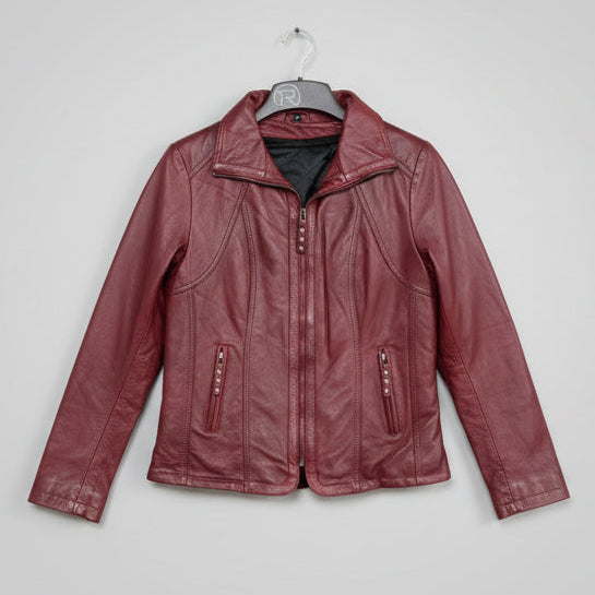 Women's Classic Sheepskin Leather Jacket with Removable Insulation