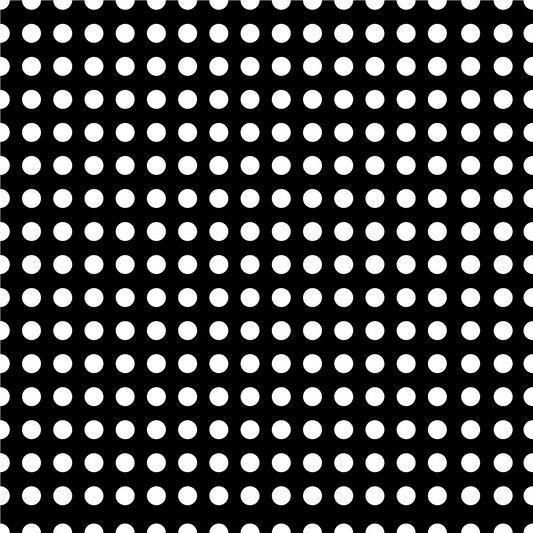 White Polka Dots Black Background Adhesive Vinyl