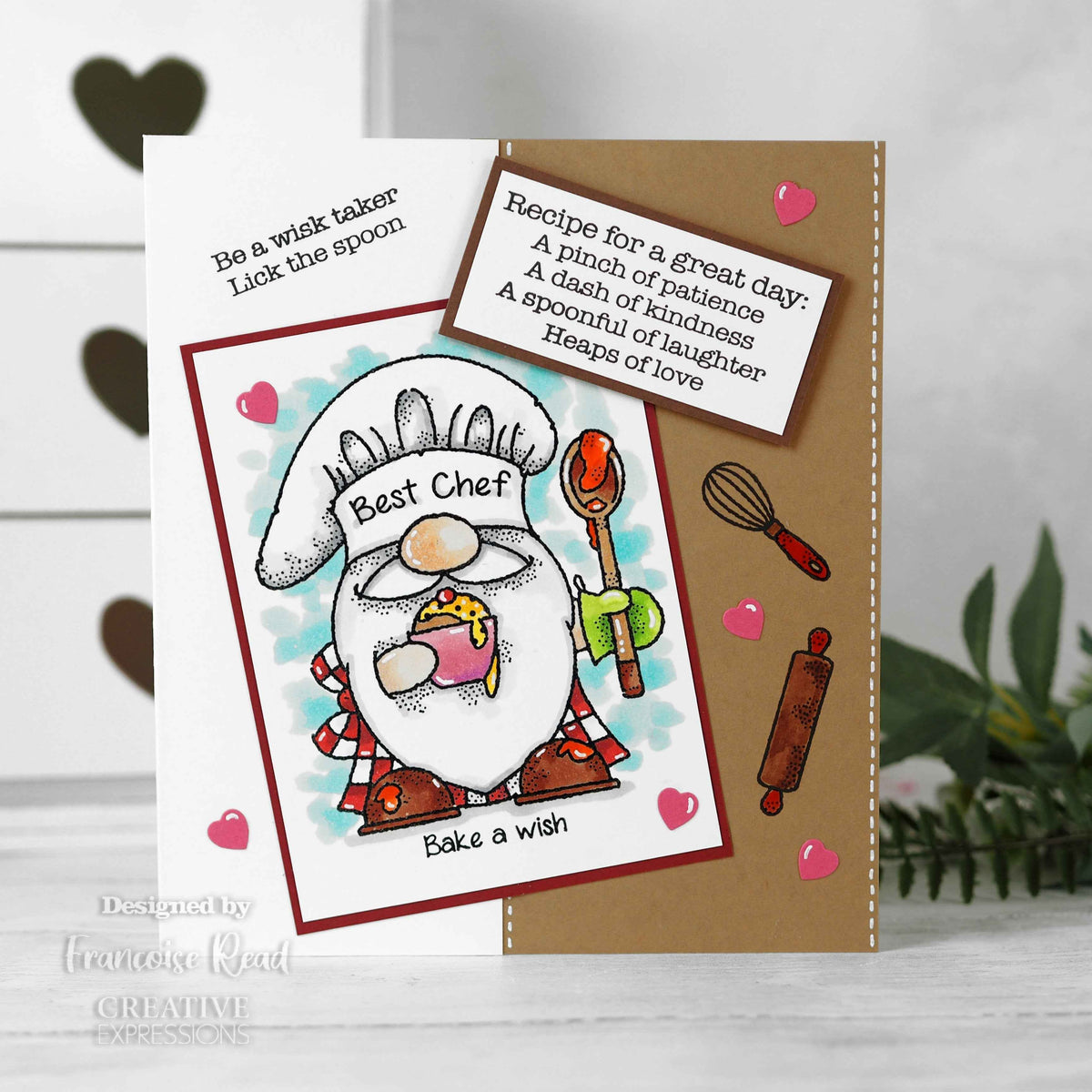 Woodware Clear Singles Gnome Chef 4 in x 6 in Stamp