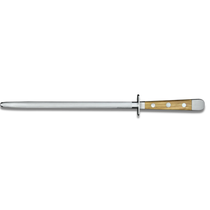 ALPHA OLIVE | Wetzstahl 10" | Geschmiedeter Stahl / Olivenholzgriff