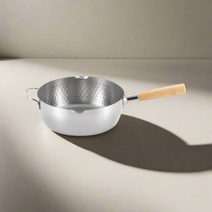 Yoshikawa Yukihira Topf 24 cm | 3,6 L Edelstahl mit Holzgriff