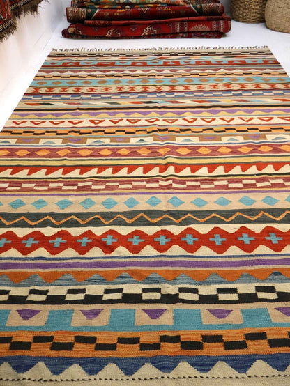 Afghan Maimana Kilim Rug | 6' 7" x 9' 10"