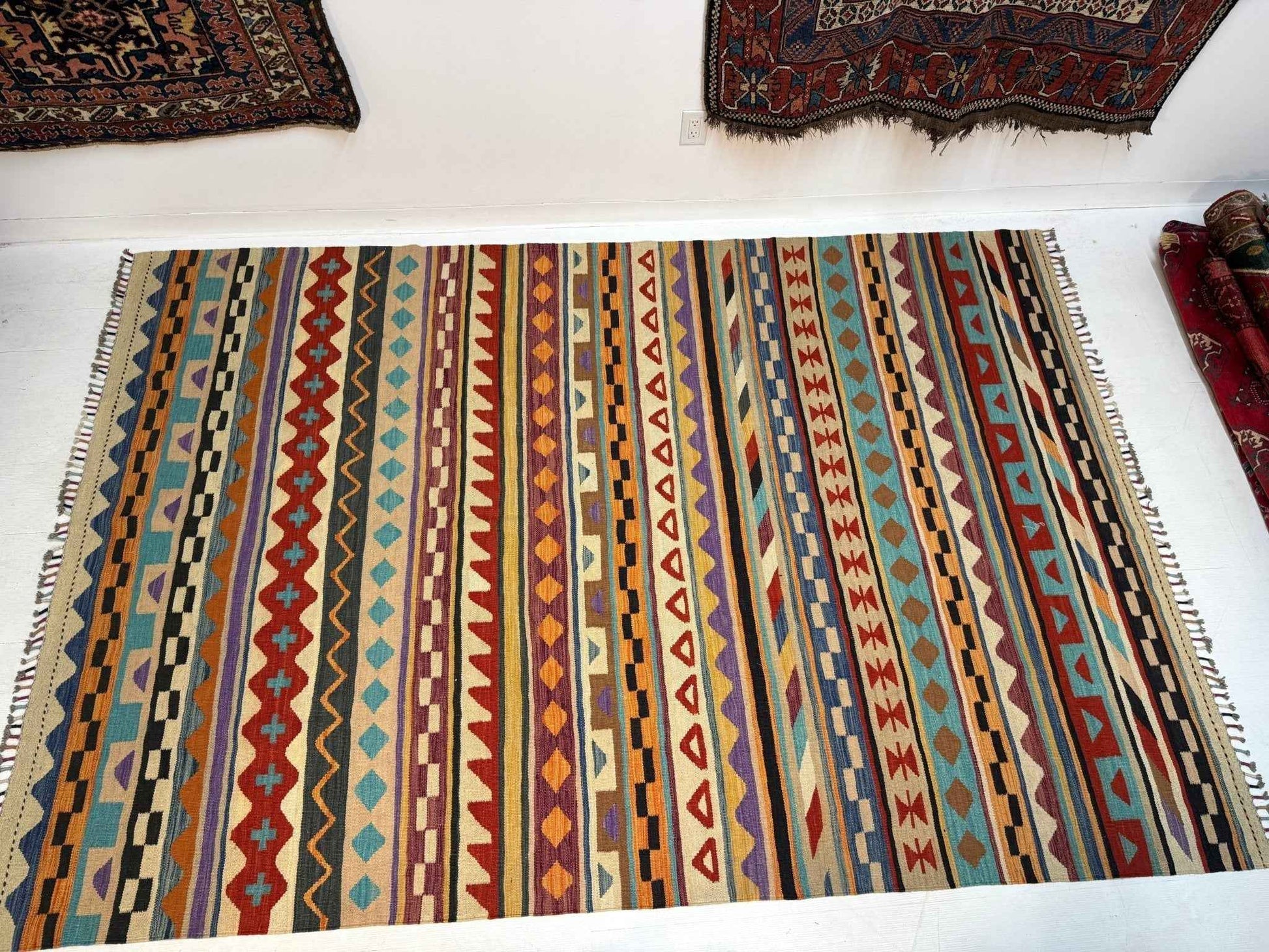 Afghan Maimana Kilim Rug | 6' 7" x 9' 10"