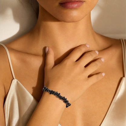 Agate Black Chip Bracelet (Enhanced)
