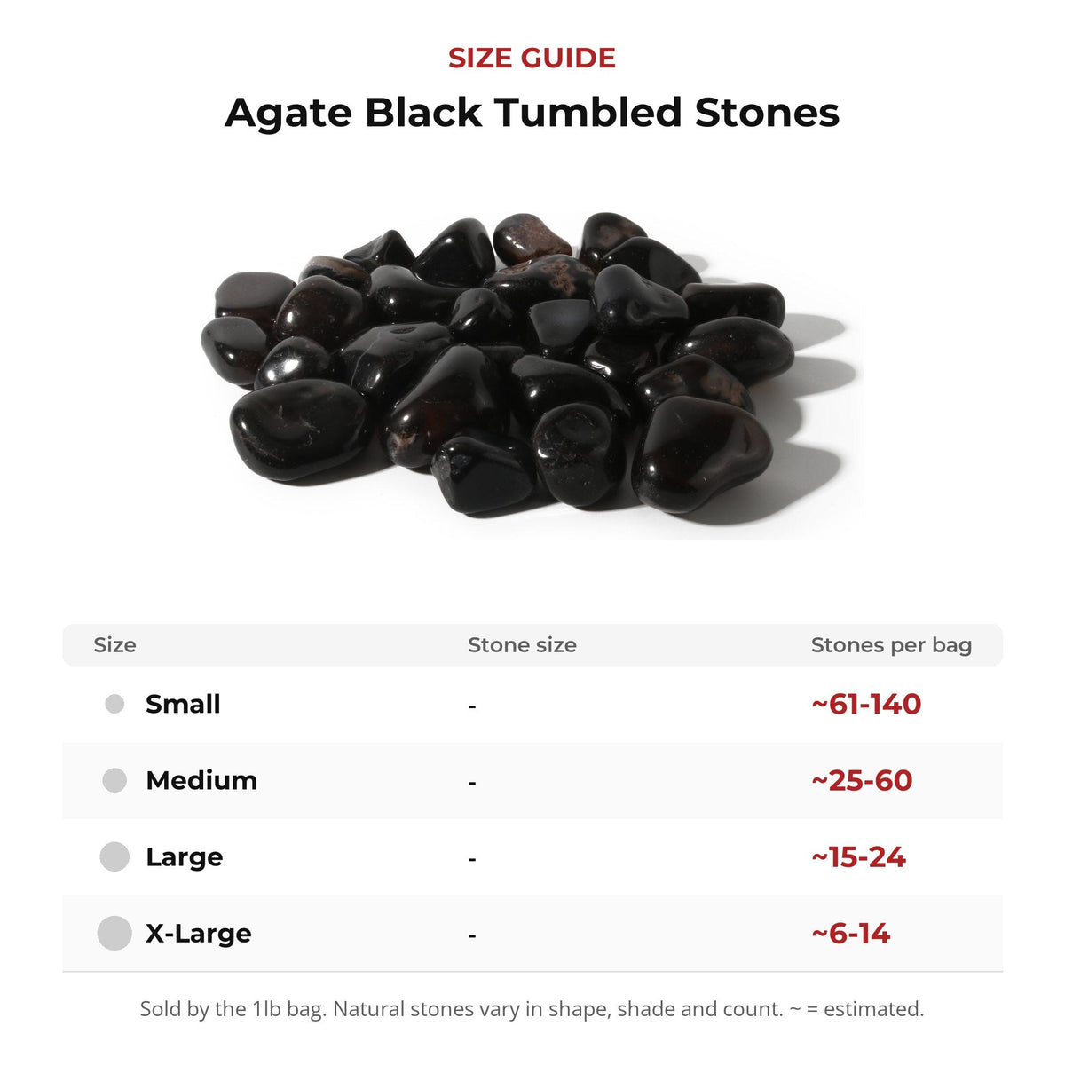 Agate Black Tumbled Stones