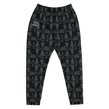 Men's Premium Recycled Fleece Black-Gray Joggers-Allover 3 Crusaders Print