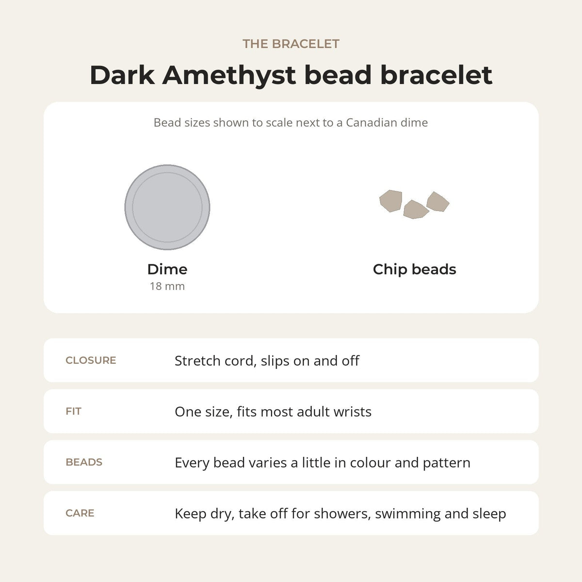 Amethyst Dark Chip Bracelet