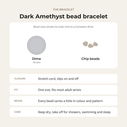 Amethyst Dark Chip Bracelet