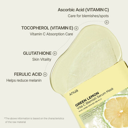 Anua Green Lemon Vita C Blemish Serum Mask 25ml - 1 PC