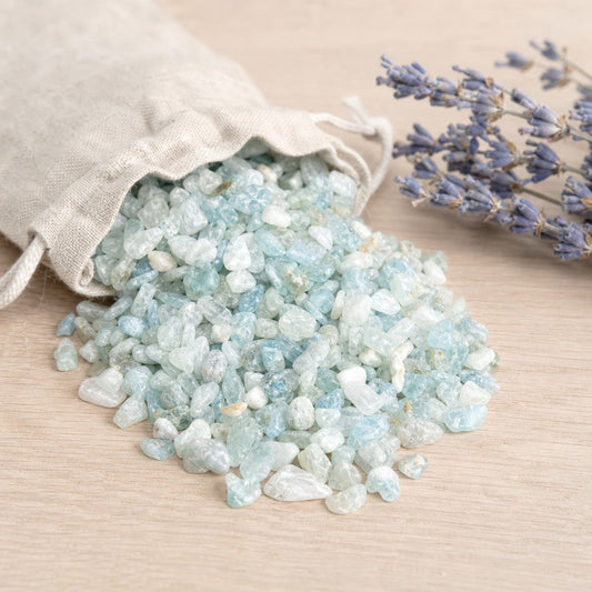 Aquamarine B Tumbled Stones - Semi Polished