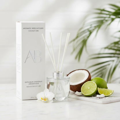 Kokosnuss-Limette Reed Diffuser mit tropischem Zitrusduft von Aromabotanical