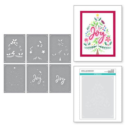 Layered Joy Tree Stencils from the Layered Christmas Stencils Collection