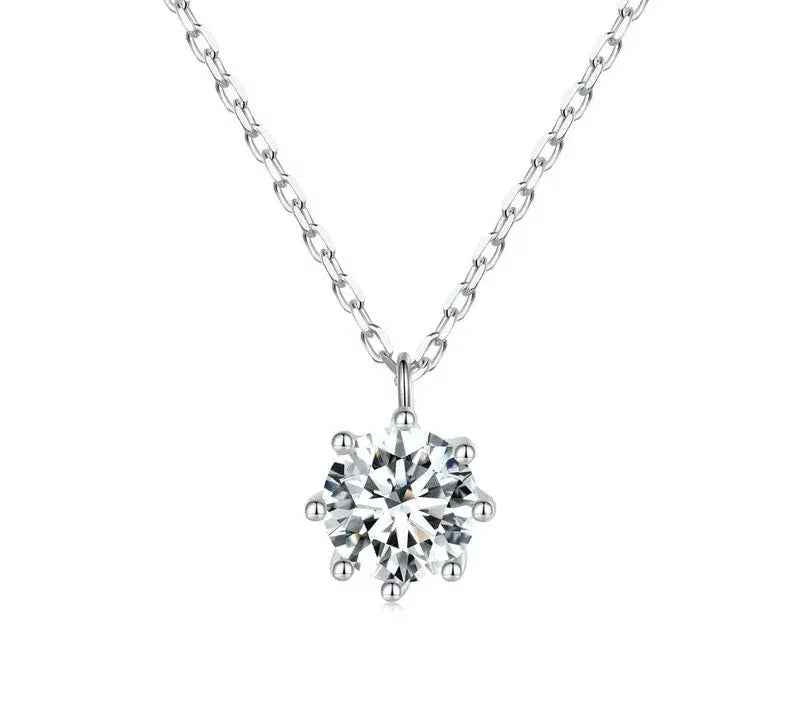Dazzling 0.8ct Moissanite Sterling Silver Pendant Necklace