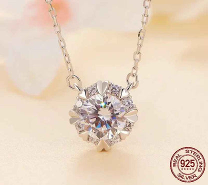 Dazzling Diamond Alternative: 1ct Moissanite Sterling Silver Pendant Necklace