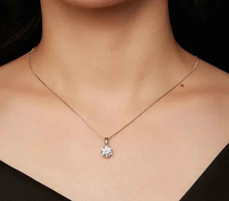 Stellar Shine 1ct Moissanite Sterling Silver Pendant Necklace