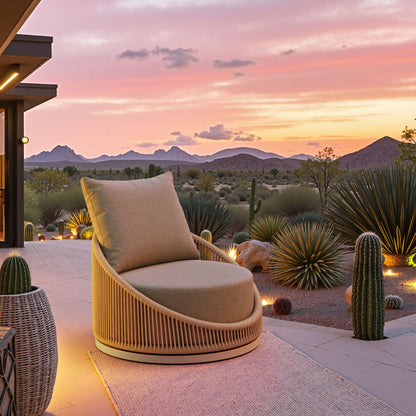 Prairie Outdoor Swivel Chair - Natural