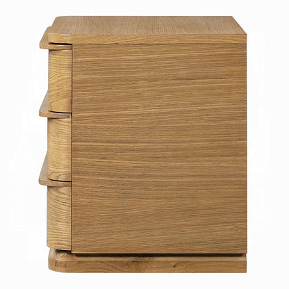Yami 3 Drawer Wood Nightstand - Beige Oak