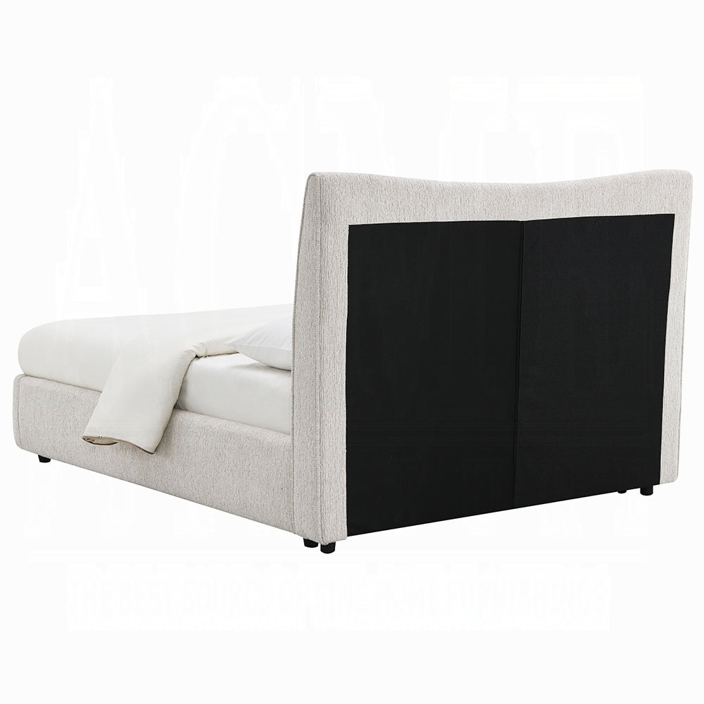 Tocan Upholstered Platform Bed - Beige