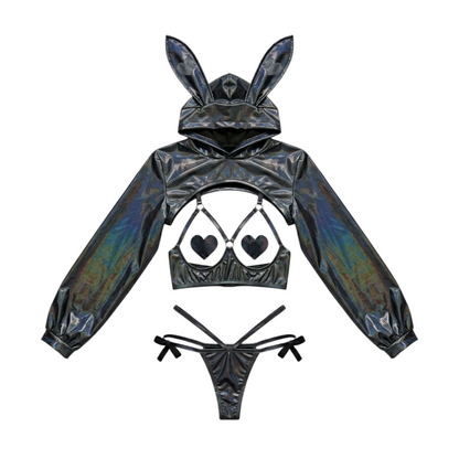 Anime Bunny Girl Style Neo Chrome Swimwear Sexy Bikini Cosplay Lingerie