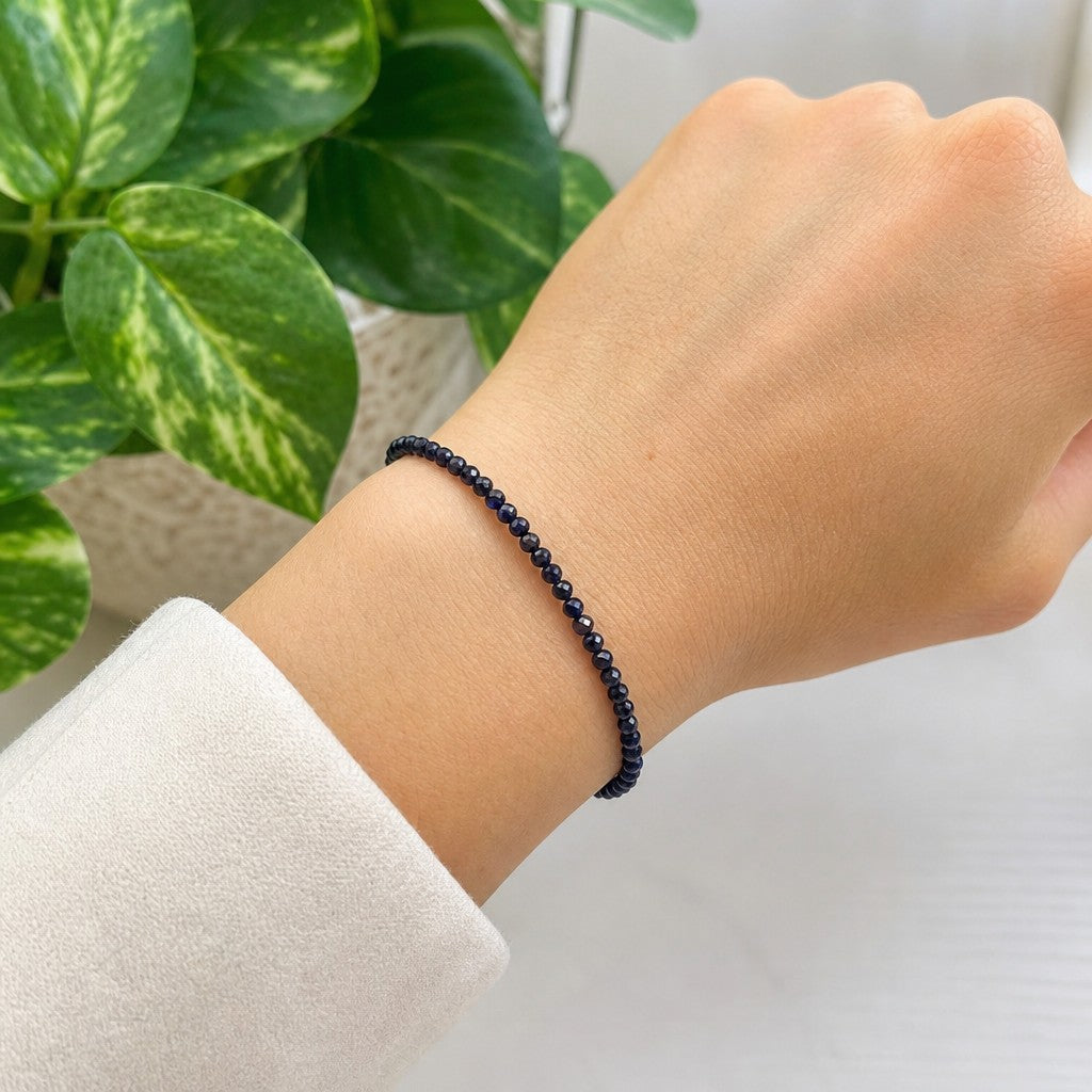 Blue Goldstone Bracelet - 2-3mm