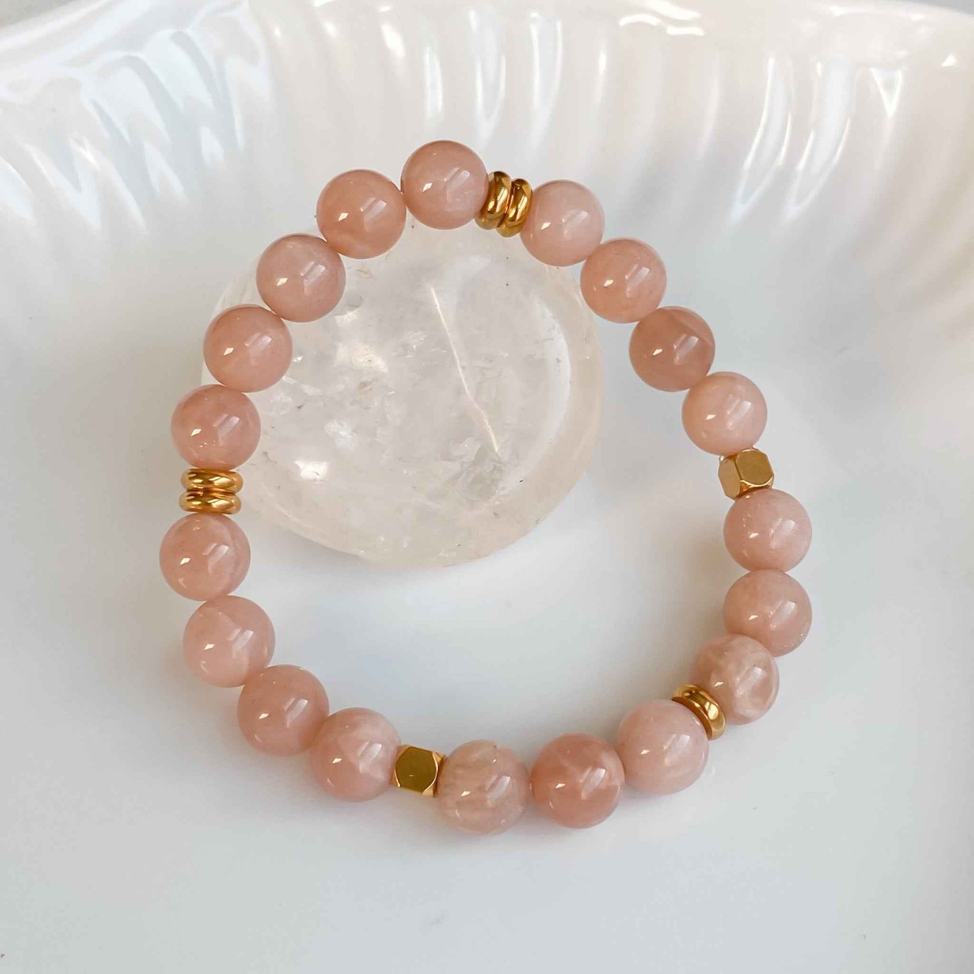 SPARKLES | Bracelet en pierre de soleil et acier inoxydable