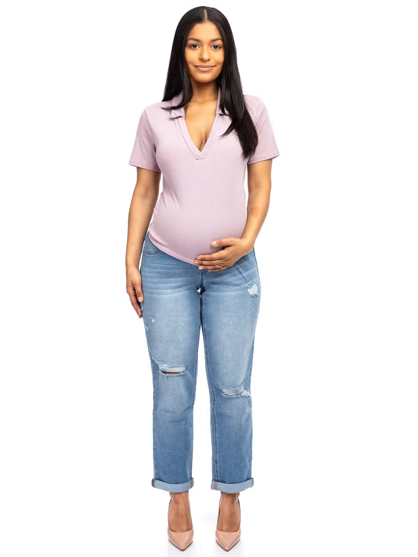 Maternity 28" Boyfriend Jean w/ Bellyband
