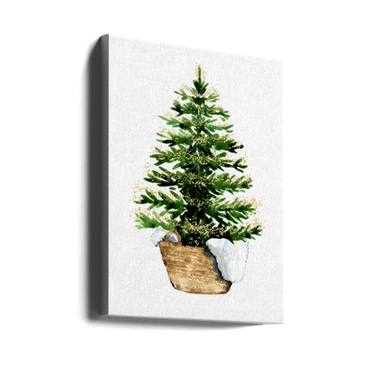 Wandbild Gemütlicher Aquarell-Weihnachtsbaum (2) Leinwanddruck