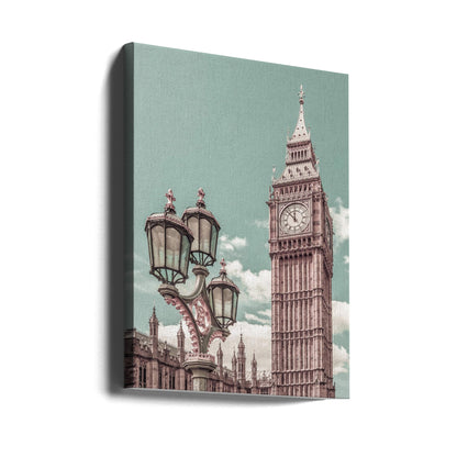 Wandbild LONDON Elizabeth Tower | urbaner Vintage-Stil